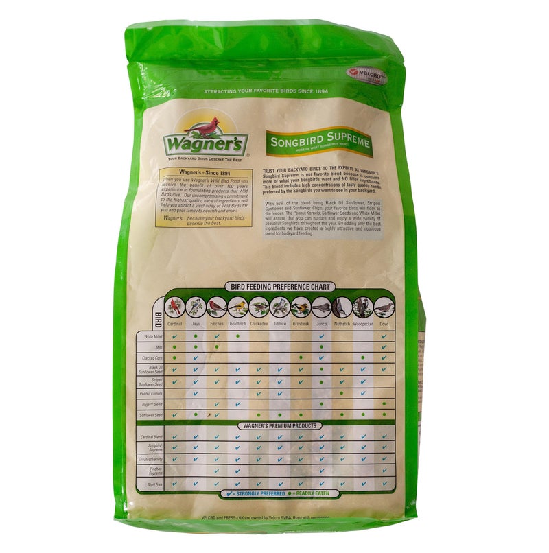 Wagner's 62042 Songbird Supreme Blend Wild Bird Food, 8-Pound Bag - Image 2